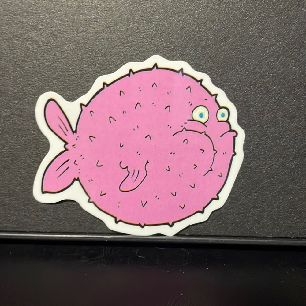 PINK PUFFERFISH STICKER